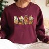 Pumpkin Spice Coffee Lover Women Fall Cozy Horror Sweatshirt Pullover Halloween Clothes