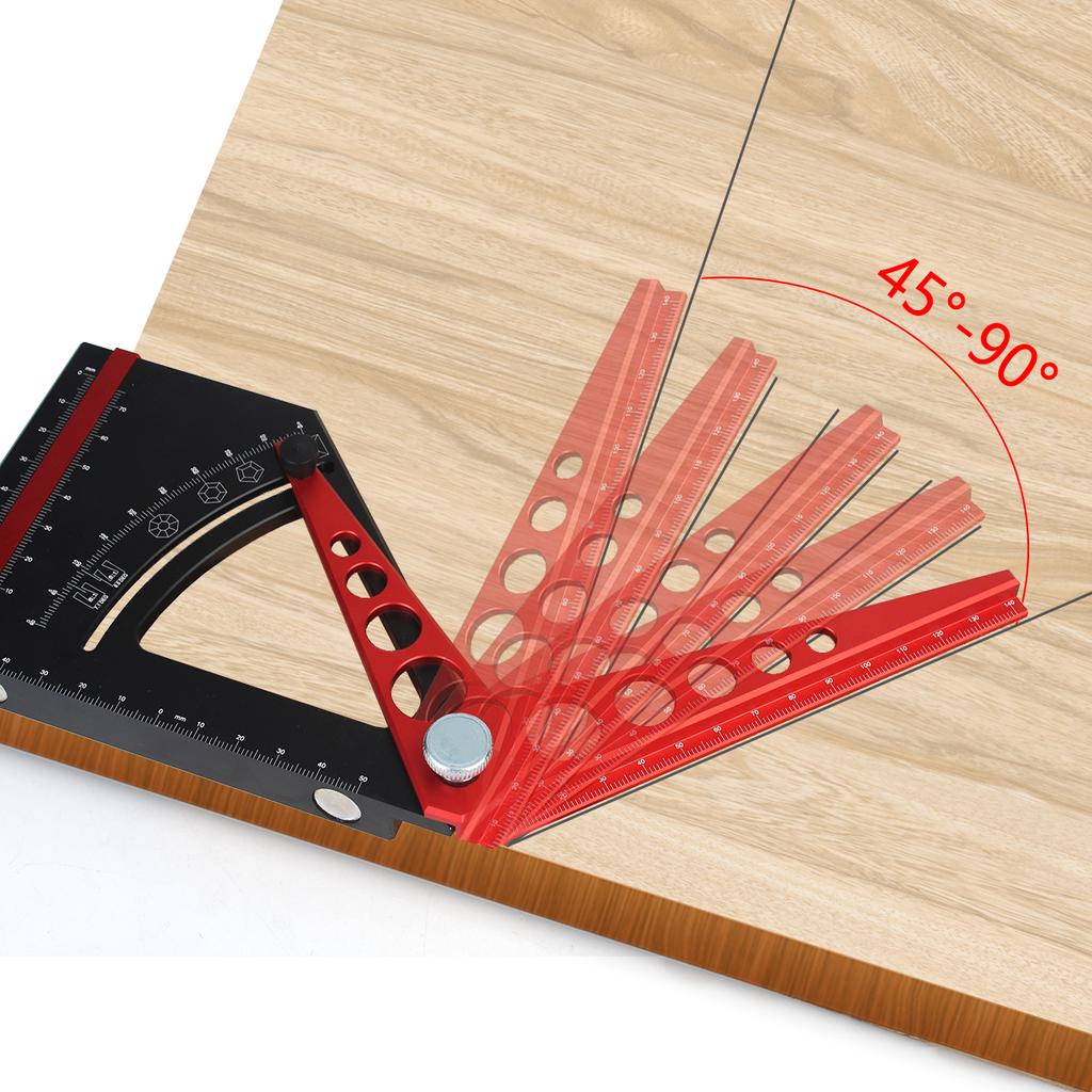 1pc Adjustable Set Square Scriber, Movable Aluminum Alloy Angle Protractor, Carpentry Measurement Auxiliary Tools