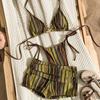 Nuovo Bikini Costume da Bagno Stile Europeo e Americano Donna Costume a Pezzi Separati Pantaloncini a Vita Alta Decorazione con Paillettes Stella Marina Vacanza Spiaggia Nuoto