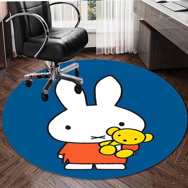 1pc Miffy4 Design Printed Area Round Carpet for Bedroom Living Room Home Decor Rugs Mat Non Slip Mat Rug for Bedside