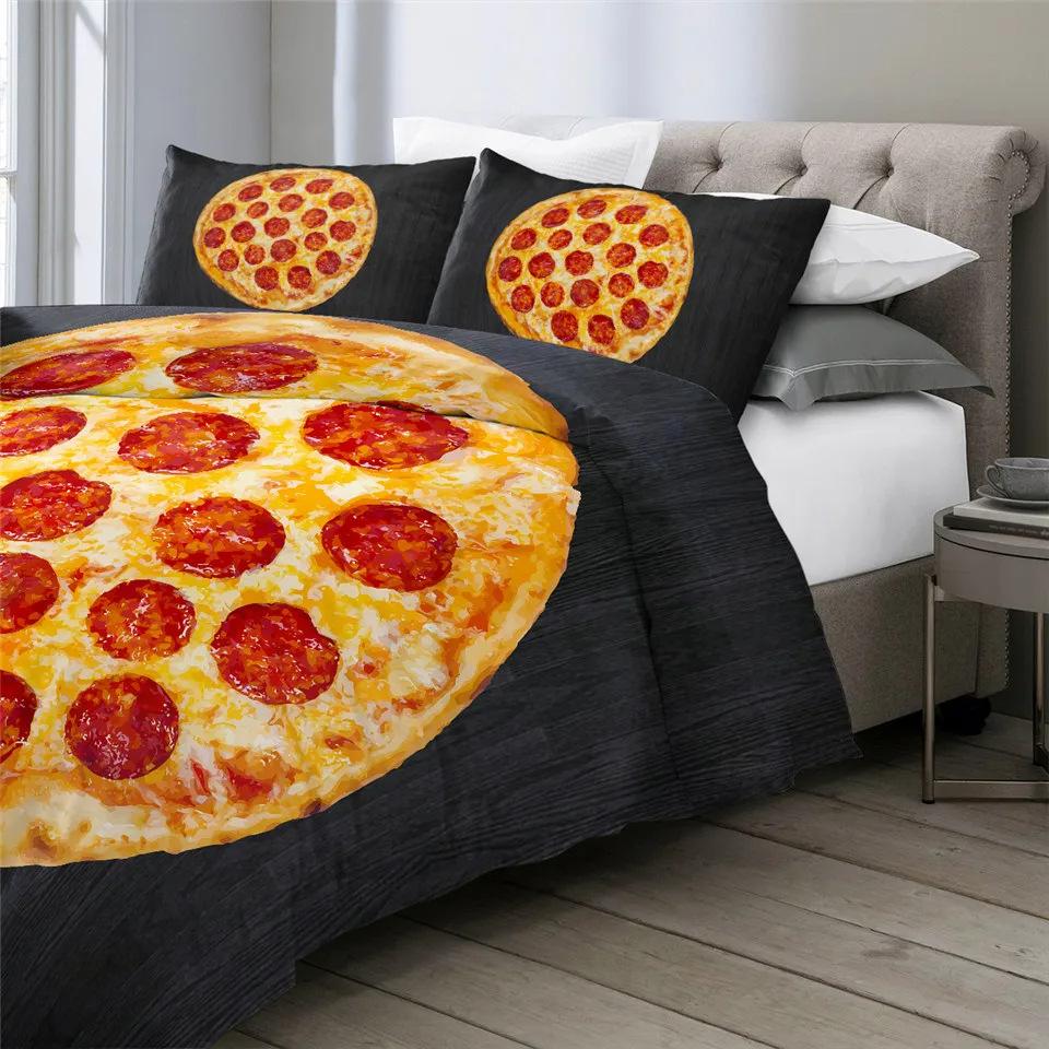 Gourmet Pancake Pattern Duvet Set Fun Three-Piece Set Suitable For Boys And Girls