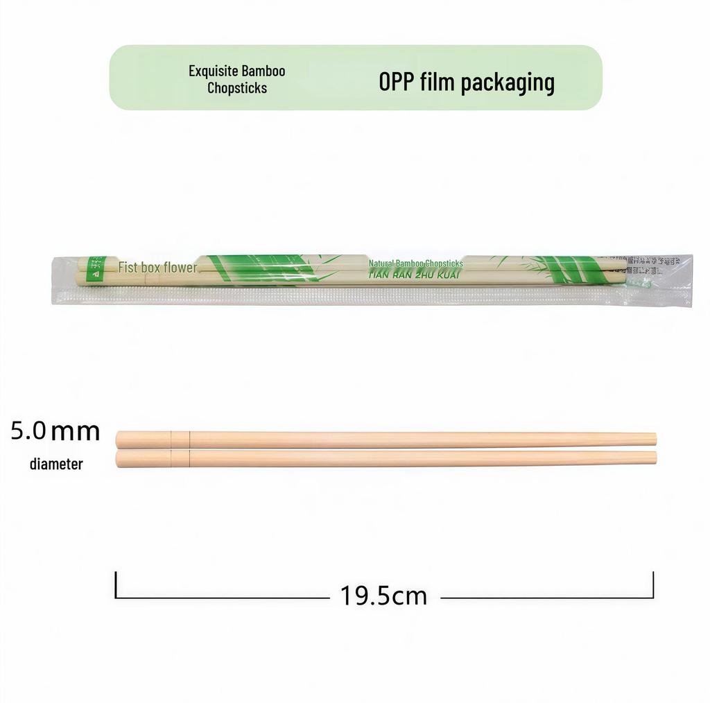 Individually Wrapped Disposable Bamboo Chopsticks - Thickened, Lengthened Round Chopsticks for Restaurants and Takeout