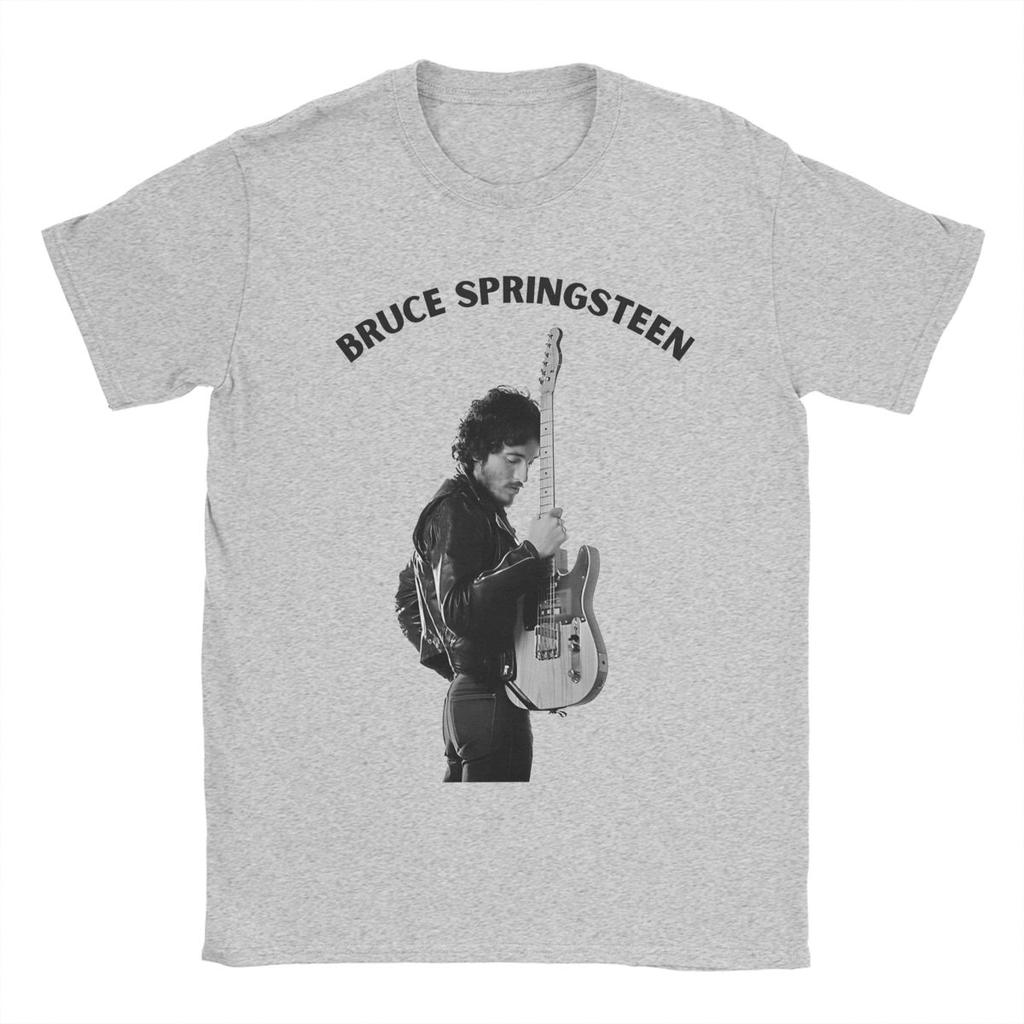 Bruces The E Street Band Springsteens T Shirts Men's Pure Cotton T-Shirt Round Neck Tee Shirt Short Sleeve Clothing Summer