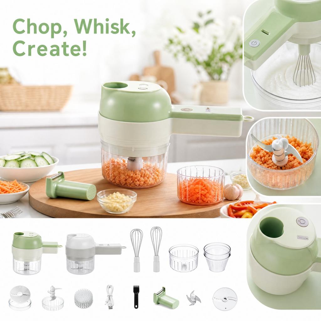 Multifunctional Food and Baby Food Processor for Home Kitchen - Vegetable Cutter for Meal Prep and Purees