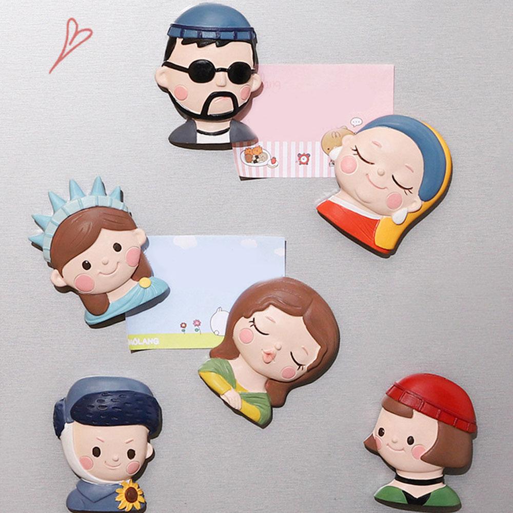 Mini European Creative Resin 3D Three-Dimensional Design Refrigerator Sticker Crafts Home Kitchen Memo Message Simple Decoration