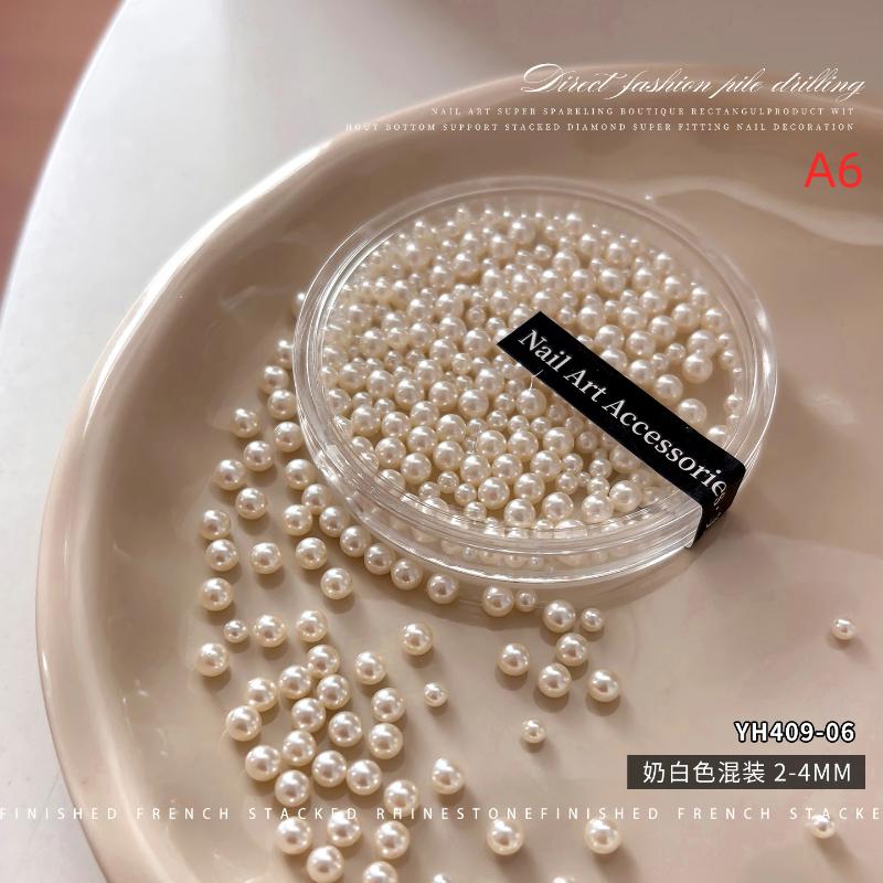 2-4mm Decorative Nail Pearls Resin Charms Stylish Beads for Creative Manicures