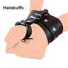 European American Adult SexToys Husband and Wife Flirting Alternative Flirting Black Leather Binding Bondage Finger Handcuffs