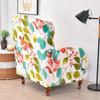 Stretch Print Wing Chair Cover Spandex Elastic Armchair Covers Europe Wingback Relax Sofa Slipcovers with Seat Cushion Cover
