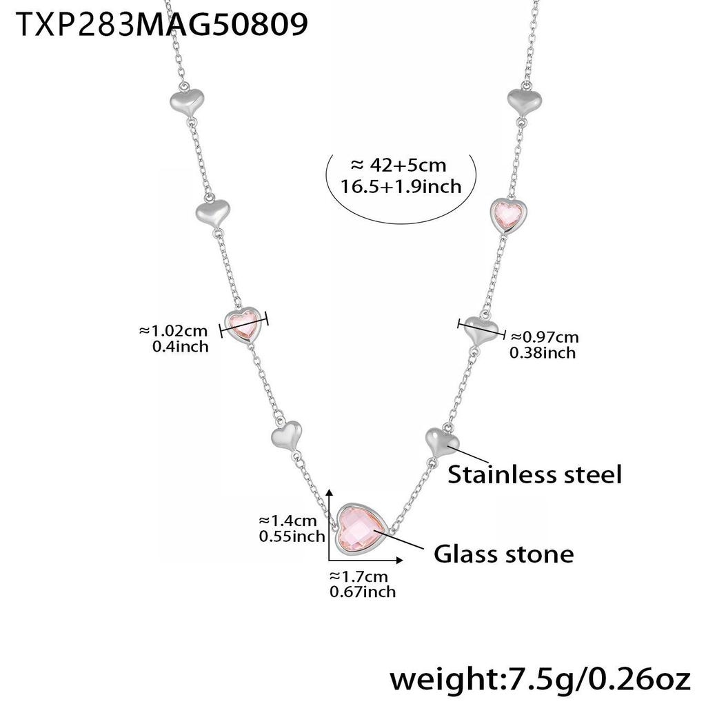 Qiong Yao 18k Gold-Plated Faceted Glass Stone Heart Necklace