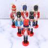 6 Pcs Nutcracker Soldier Christmas Wooden Nutcracker Soldier Tall Christmas Ornaments Figures Puppet Toy Christmas Tree Hanging Decorations Decor Gift
