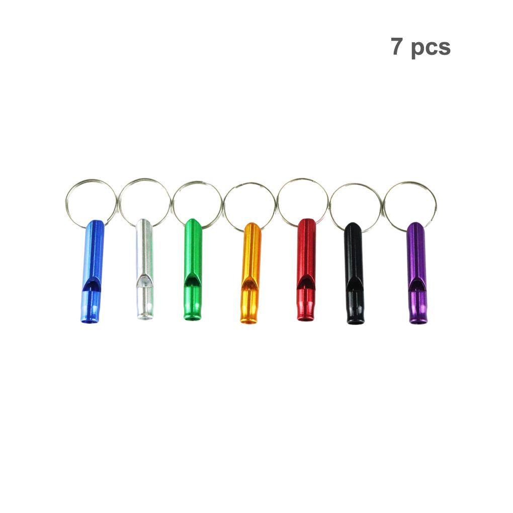 7pcs Outdoor Fire Whistles Surviving Accessory Aluminum Alloy Waterproof Handheld Anti-corrosion Survival Supplies