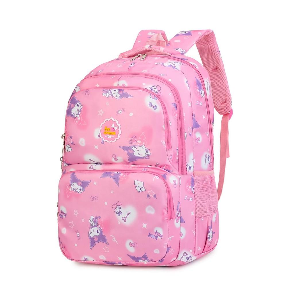 Kuromi Pattern Student Backpack With Breathable Oxford Fabric For Casual School Use