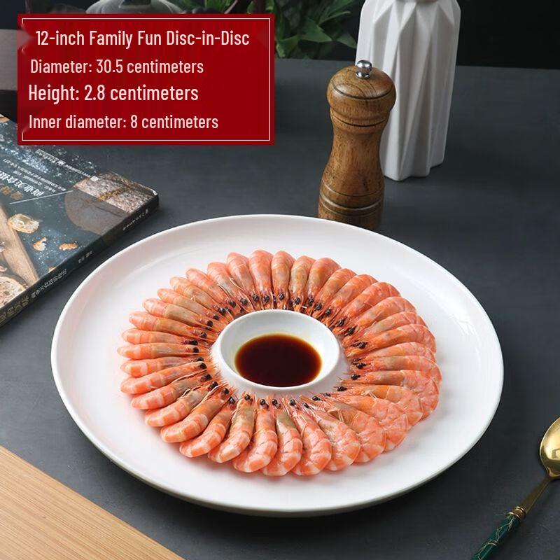 Ceramic Dumpling Plate with Sauce Dish