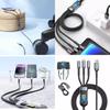 Transparent Fast Charging 3-in-1 Braided Cable With Led Indicator For Huawei Apple Android 100w