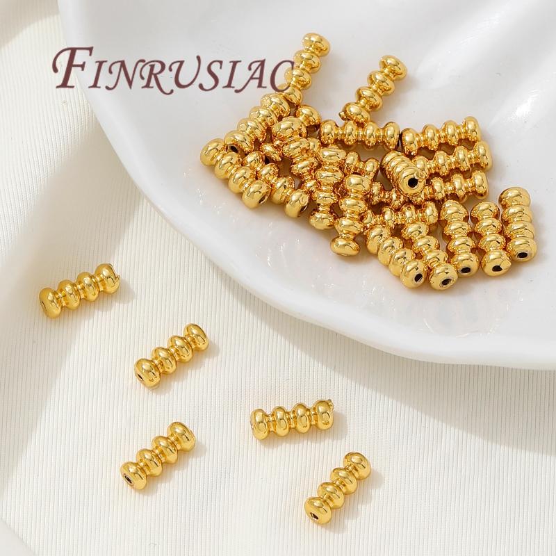 18K Gold Plated Tube Beads For Bracelets Making,Separators For Beads,Necklace Spacer Bead DIY Jewelry Accessories