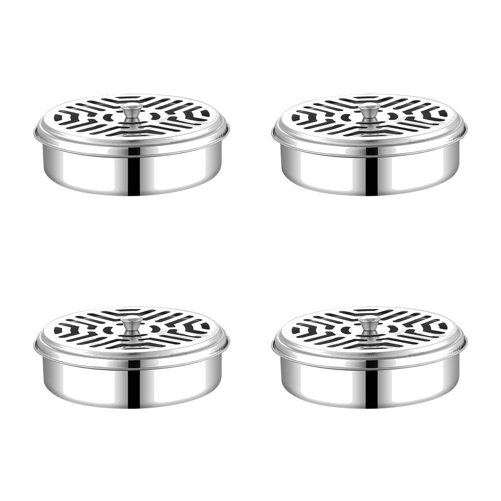 5-1PC Stainless Steel Mosquito Coil Holder Anti Mosquito Spiral Box with Lid Mosquito Coil Burner for Living Room Bedroom Decor