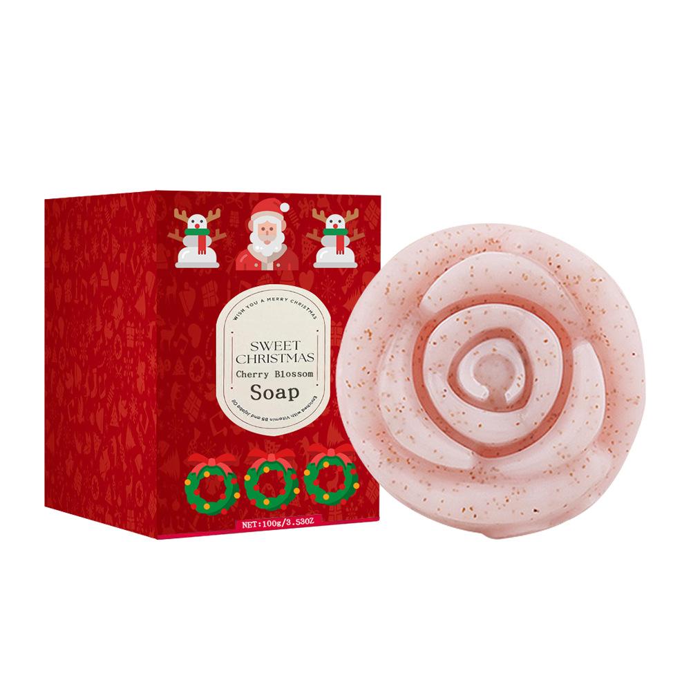 Christmas Soap Christmas Cherry Blossom Soap Nicotinamide Soap Bath Handmade Cleansing Soap