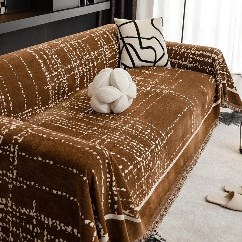 Chenille Annual Ring Sofa Cover Cloth One Towel Multi-use Simple Ins Sofa Towel One-piece All-inclusive Sofa Cover