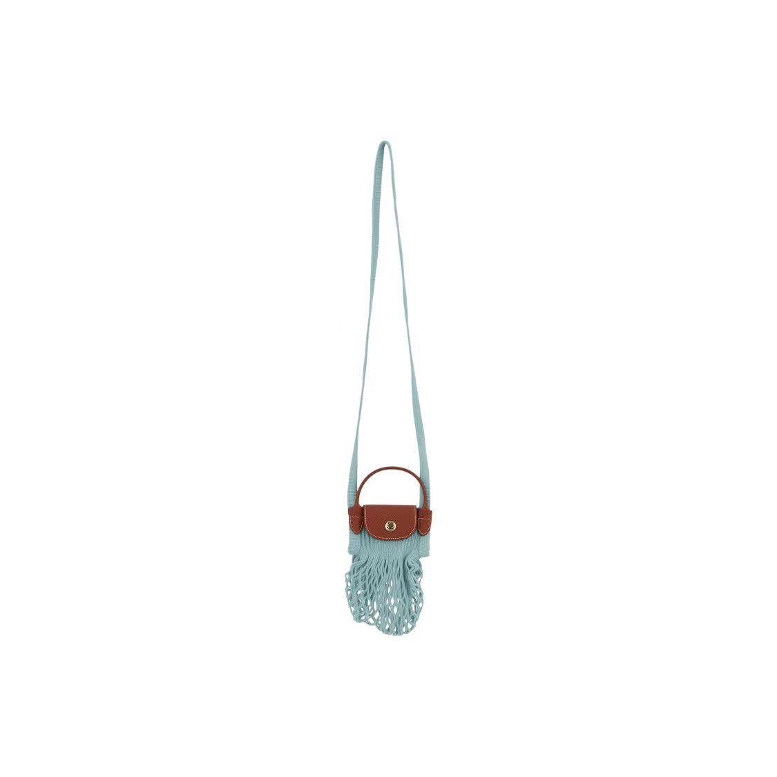 

Longchamp Le Pliage Filet 17 Hollow Button Closure Cotton And Leather Trim Mini Tote Shoulder Crossbody Bag Women Bags Lagoon-Blue 10139HVHP65 Lagoon Blue