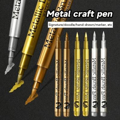 3 szt. Metaliczne Markery Złoty, Srebrny i Miedziany Permanentne Pisaki do Malowania do Rękodzieła, Scrapbookingu i Sztuki na Tkaninach