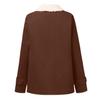 Cappotto da donna con risvolti e bottoni in peluche composito caldo invernale taglie forti