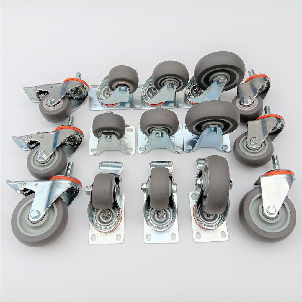Medium TPR Elastic Silent Swivel Medical Caster Wheel