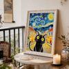 DIY Starry Night Cat Pearl Art Painting for Adults/Beginners Gift Home Decor Pearl Gem Paintings Picture Arts Craft 30x40cm Without Frame