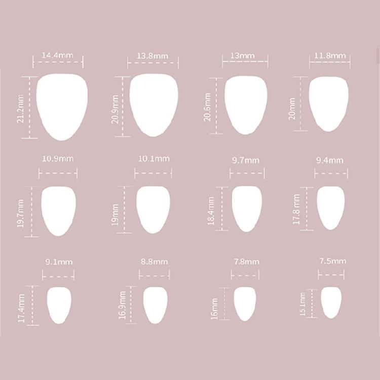 24 Pcs Glossy Press On Nail Solid Color False Nail Lovely Flowers Stick On Nail French Tip Artificial Nail