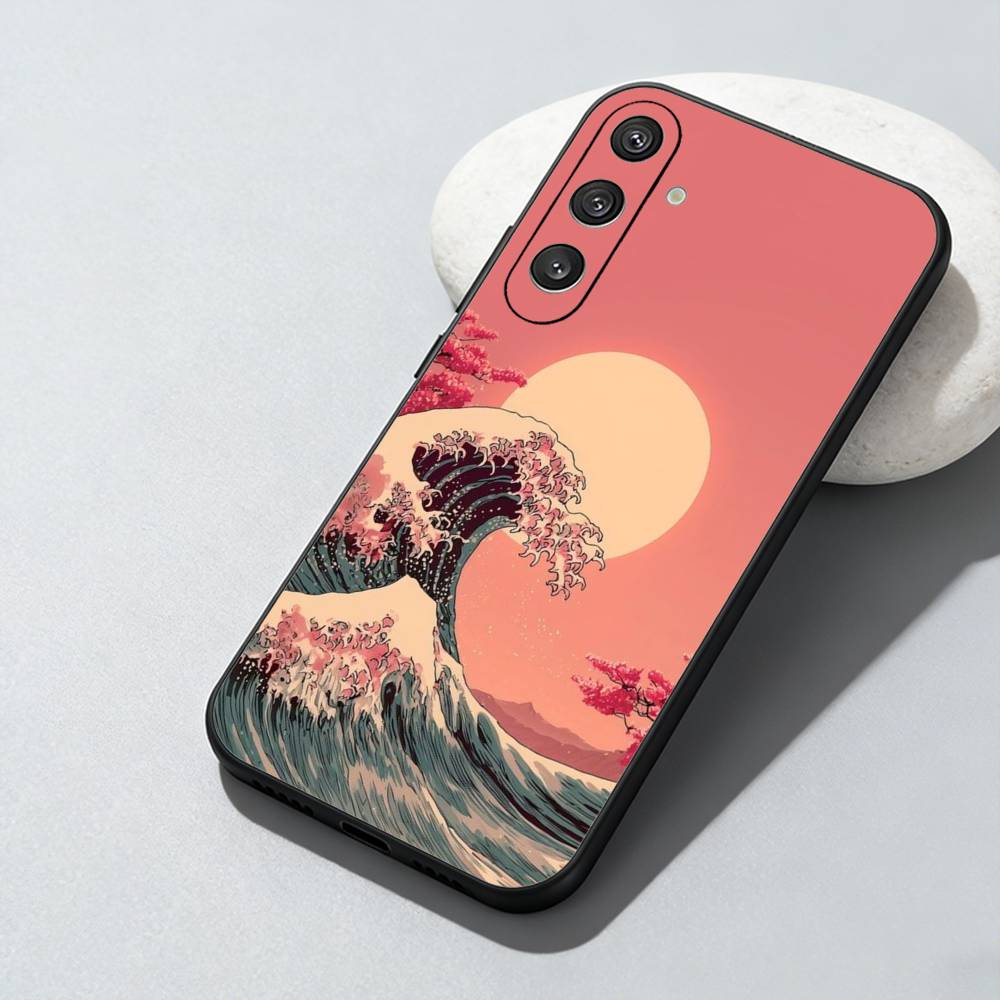 The Great Wave Off Kanagawa Phone Case For Samsung Galaxy A73,A72,A71,A70,A52,A51 Others Soft Black Cover