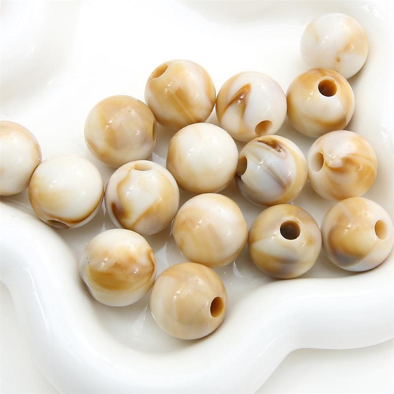 Two-Tone Acrylic Oval Bead for DIY Ancient Style Bracelets and Necklaces