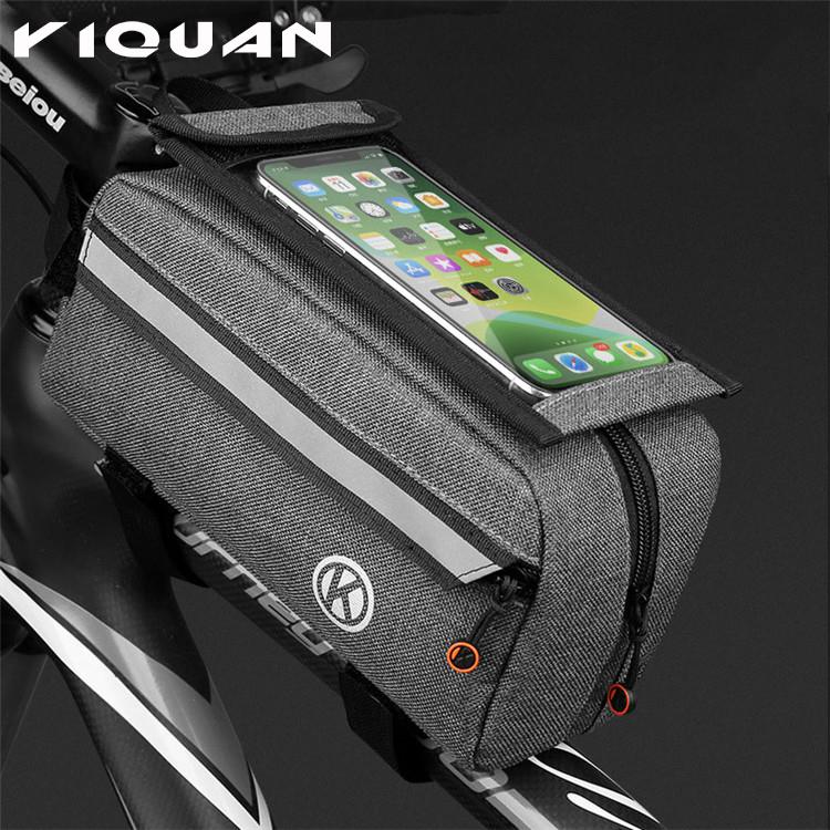 Waterproof Top Tube Cycling Phone Mount Pack Bicycle Bag Bicycle Top Tube Bag Touch Screen Bicycle Phone Bag серый