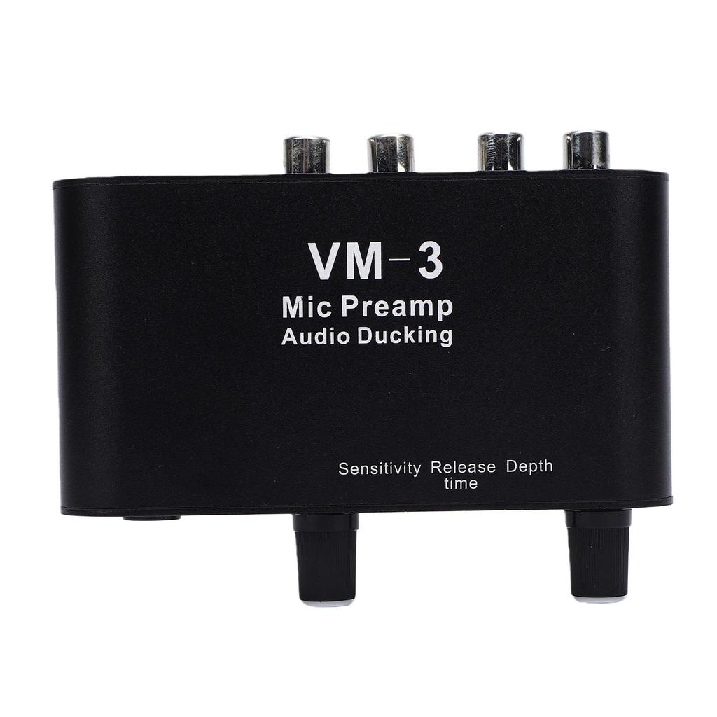 Microphone Preamp 3.5Mm 6.35Mm Mic Input Av Input Output 36Db Adjustable Gain Mic Preamplifier With Sound Ducking For Mics