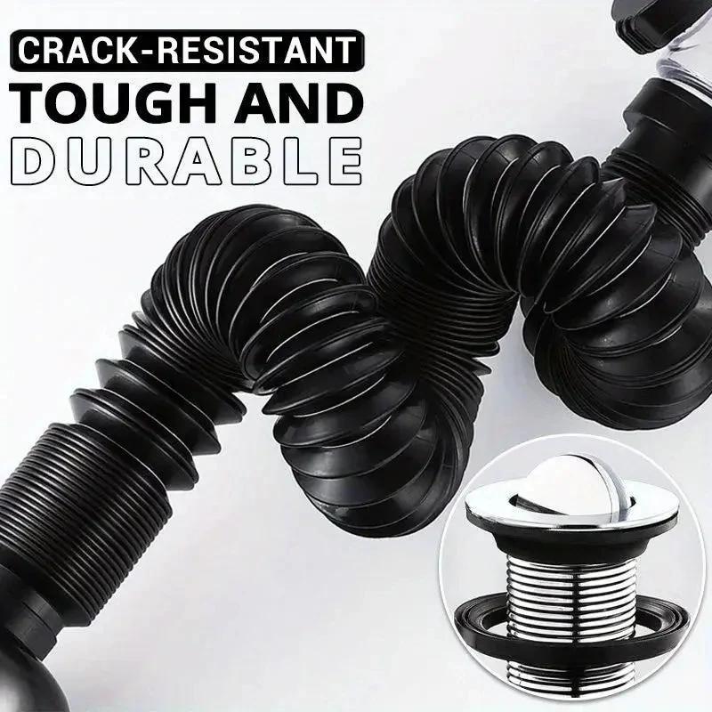 Flip Top Anti-Odor Drain Pipe Set Kitchen Sink Drain Retractable Deodorizing Filter Flexible Downspout Bathroom Anti Clogging