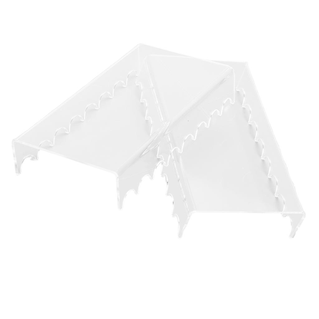 2PCS Makeup Brush Holder Clear Acrylic Horizontal Brush Drying Rack Organizer for Paint Brushes Vanity Table Accessory