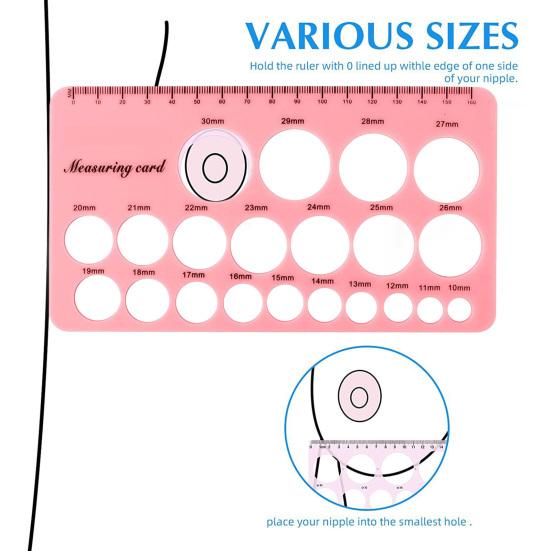 1 Set Nipple Measuring Ruler Double-sided Printing Soft Silicone Nipple Breast Pump Flange Ruler Home Use
