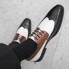 Size 38-46 Classic Men Block Shoes American Brand Small Leather Shoes British Business Office Dress Shoes Men