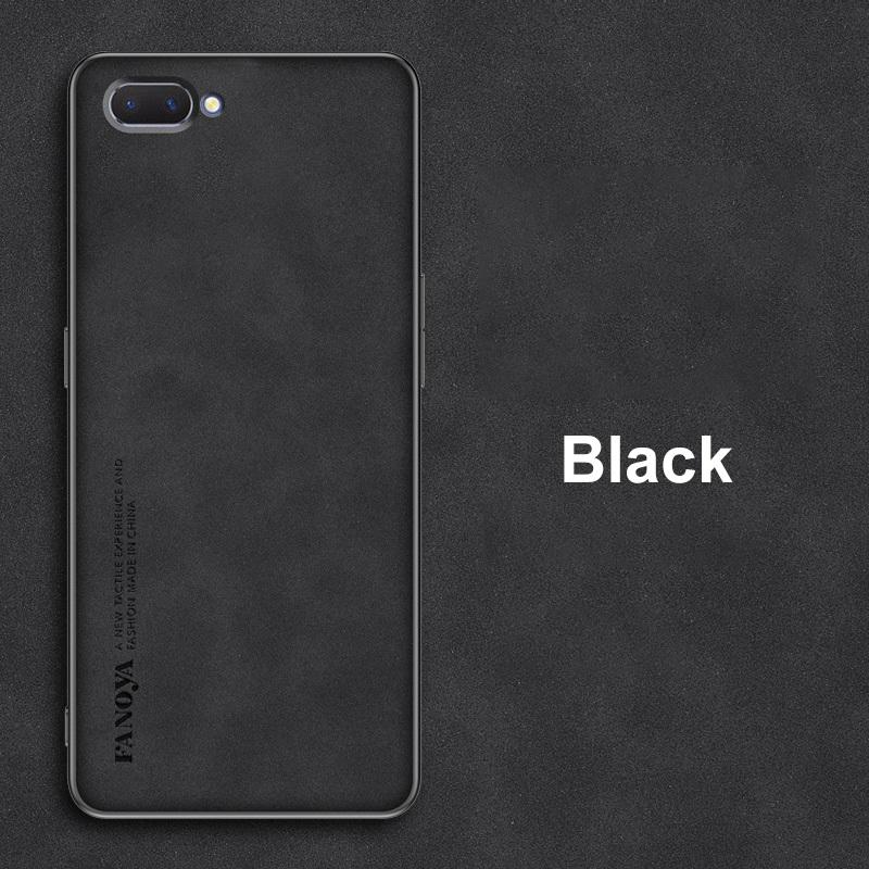 For OPPO A12E Case Luxury PU Leather Phone Case For OPPO A3S AX5 Back Cover Matte Silicone Shockproof Full Protection Coque