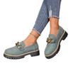 Large size women's autumn new metal chain decorative British style single shoes women