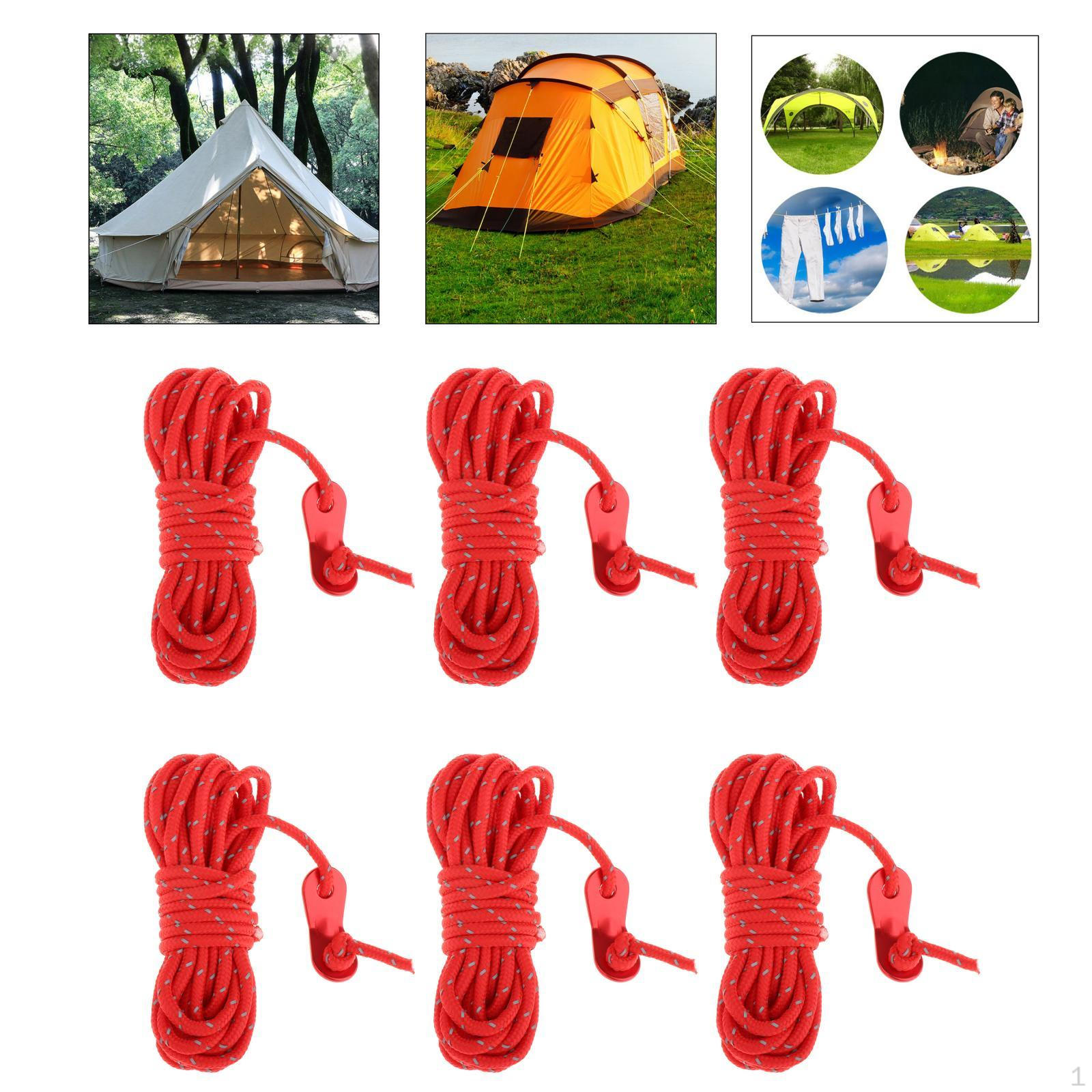 4MM Camping Tent Reflective Guyline Rope Cord Paracord Red