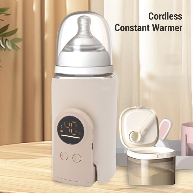 Cordless Baby Bottle Warmer Wrap Portable LED Display Fast Baby Milk Warmer Cover For Breastmilk