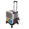 Pet Carrier Backpack with Wheels 2 in 1 Breathable Window Large Capacity Portable Rolling Cat Dog Carrier Bag for Travel