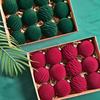 12pcs Velvet Christmas Balls 6cm Velvet Christmas Balls Tree Decor Breakable Shatterproof Decor Decoration For Winter Party