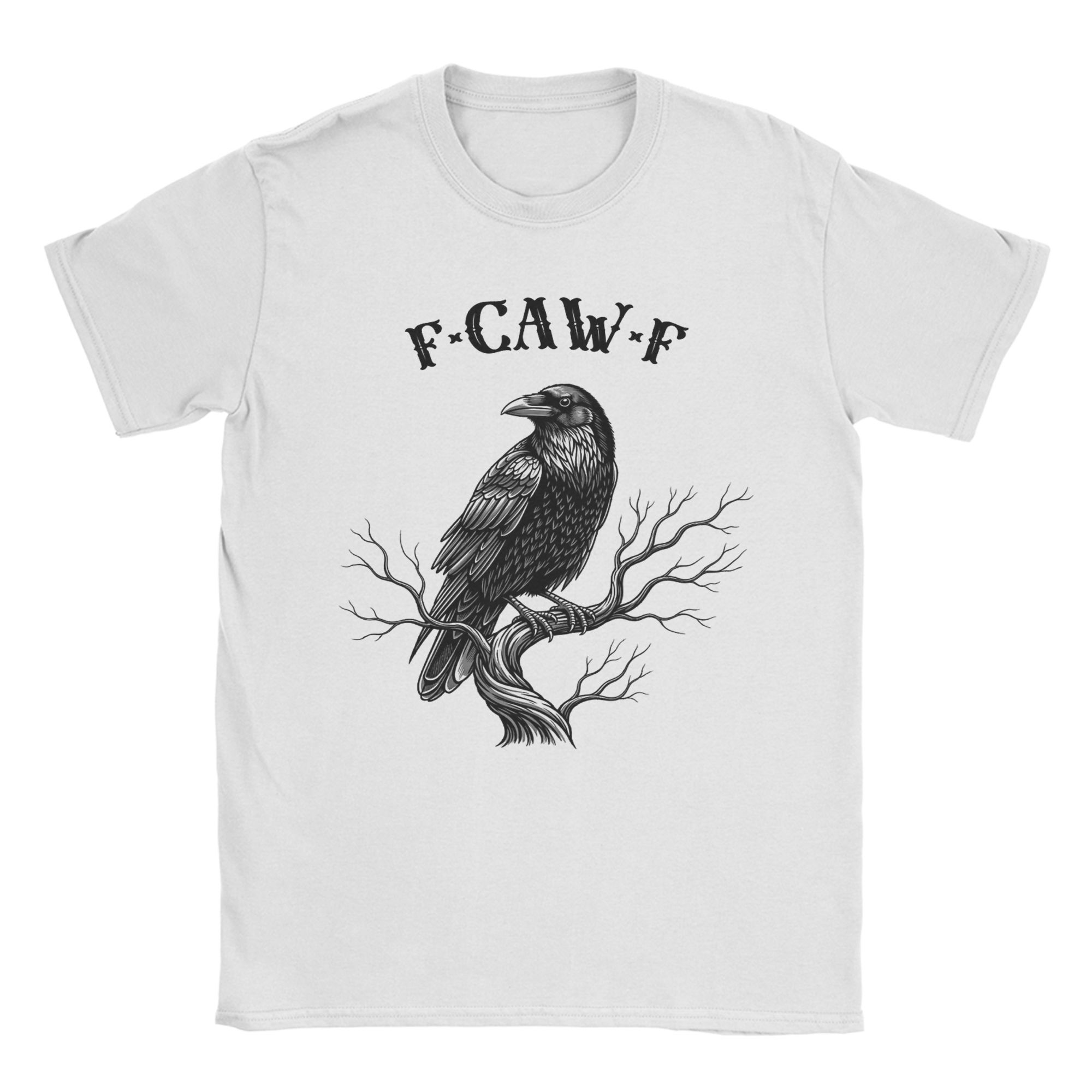 

Humorous Black Crow F Caw F Halloween Witch T-Shirt Men Round Neck 100% Cotton T Shirts F-Caw-F Bird Short Sleeve Tee Shirt 4XL