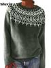 New Style Women's Wool Sweater Wish Hot Sale Crewneck Color Block Loose Fashion Pullover Knit Shirt