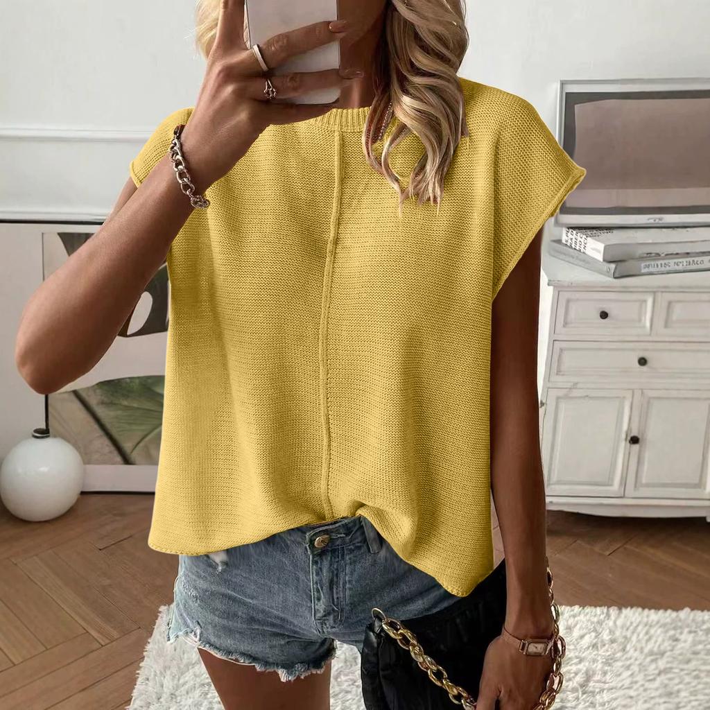 Women's Casual Knit Top Loose Fit Relaxed Versatile Flattering Sweater for Everyday Wear