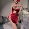 Sexy Underwear Classical Red Hot Neck People Dress Uniform Retro High Split Cheongsam Uniform Women