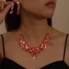 Set Brautkristall-Accessoires - Halskette, Ohrringe. Zweiteiliges Brautkleid. Damenstil.