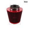 New 76MM Iron Stainless Steel Sports High Power Flow Cold Air Filter Universal Car Cone Air Intake Filter Induction Kit OFI073