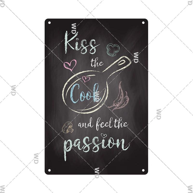 Retro Plåtskylt Köksregler Mat Järnmålning Väggkonst Metall Vintage Plakett Metallaffischer för Hus Hem Matsal Dekor