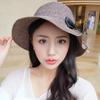 Women Summer Folding Wide Large Brim Shape Beach Sunscreen Cap Cute Big Bow Solid Straw Outdoor Hats Sun Hat